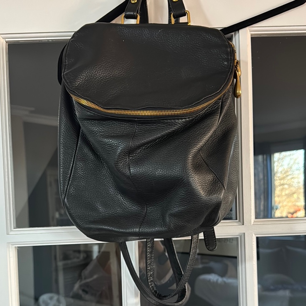 HOBO Black Leather Backpack